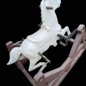 Vintage Unpainted Hedstrom Blow Mold Plastic 1960s Support Springs Rocking Horse